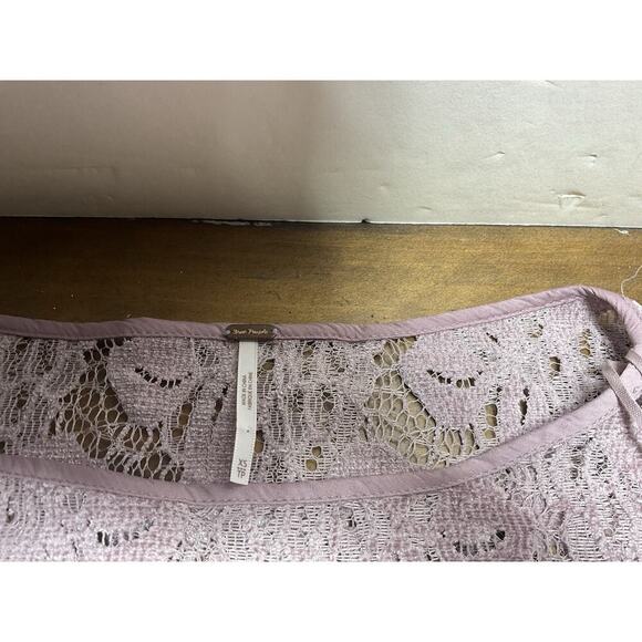 FREE PEOPLE WOMEN'S LILAC CROCHET LACE LONG SLEEVE RUBY DRESS Size XS - Picture 3 of 13